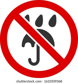 No rain umbrella vector icon. Flat No rain umbrella symbol is isolated on a white background.