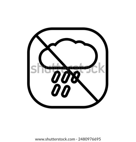 No rain warning icon against product wettin