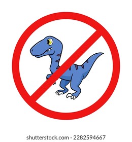 No Raptor Sign on White Background