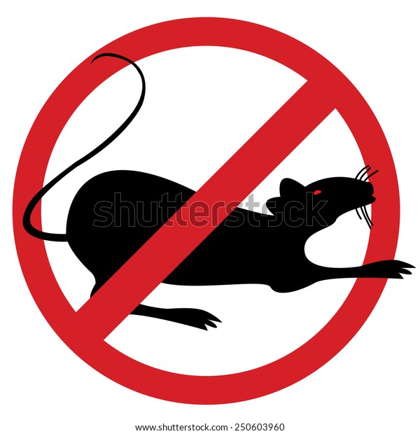 No Rat Sign Exterminating Purposeswith Rat Stock Vector (Royalty Free ...