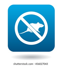 No rat sign icon in simple style on a white background