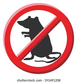 No rat sign vector illustration