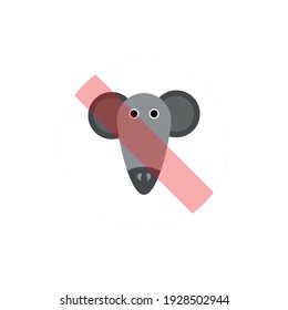 No rats icon. Rodent spraying company Logo symbol design element