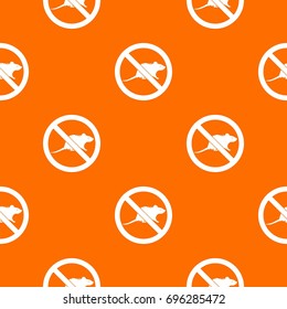 No rats sign pattern repeat seamless in orange color for any design. Vector geometric illustration
