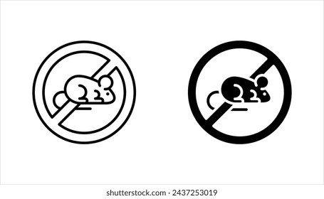 No rats vector icon set. Vector illustration on white background