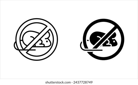 No rats vector icon set. Vector illustration on white background
