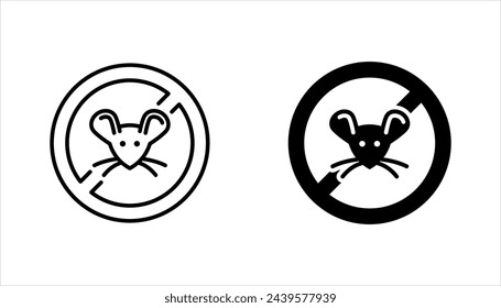 No rats vector icon set. Vector illustration on white background