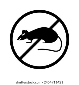 No rats vector icon. No rats icon symbol color editable