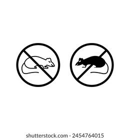 No rats vector icon. No rats icon symbol color editable