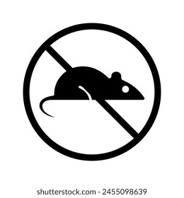 No rats vector icon. No rats icon symbol color editable