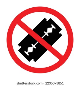 no razor blade sign, vector illustration 