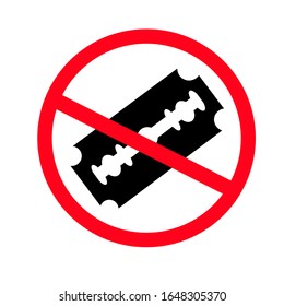 Kein Rasierklinge-Vektorillustration-Symbol. Flat Kein Rasierklinge Symbol ist einzeln auf weißem Hintergrund. 
kann für Web, Mobile, i