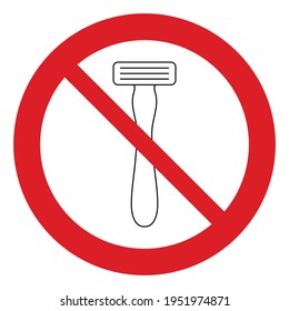 no razor icon vector  not shave  forbidden sign