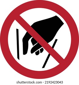 No reaching in sign as vector.