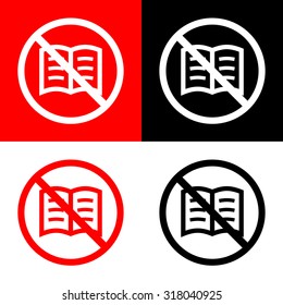 No Read book icons set great for any use. Vector EPS10.
