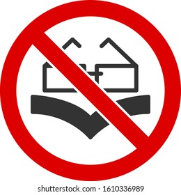 No reading books vector icon. Flat No reading books symbol is isolated on a white background.