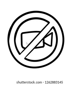 no record sign doodle icon vector drawing