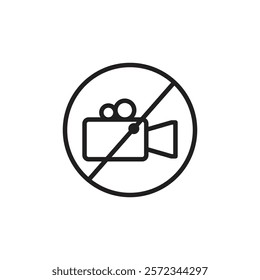 No recording icon Vector flat thin line illustration