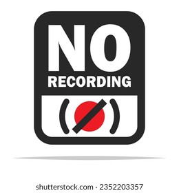 No recording prohibition vector isolated illustration