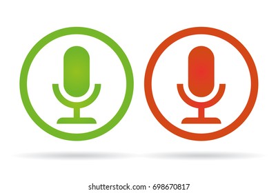 No recording sign. Microphone sign. Vector