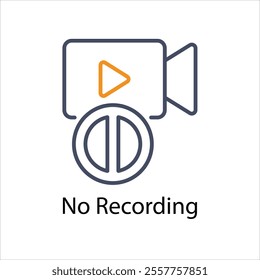 No Recording vector icon stock illustration