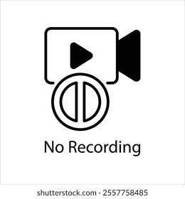 No Recording vector icon stock illustration