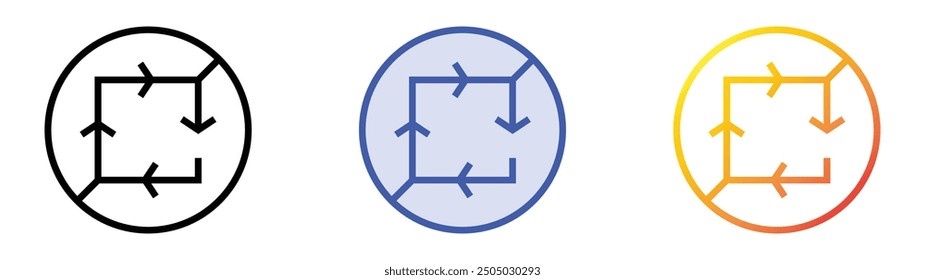 no recyclable icon. Linear, Blue Fill and Gradient Style Design Isolated On White Background