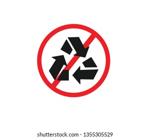 No recycle icon vector 