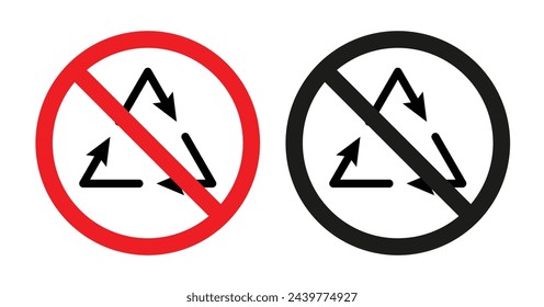Sin reciclaje para ciertos artículos. Prohibición de reciclar materiales específicos. Advertencia de clasificación de residuos