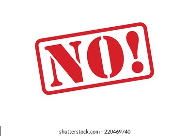 NO! Red Rubber Stamp vector over a white background.