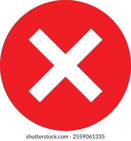 No Red sign, cross mark icon, cross mark, NO button, Not approved icon, checklist sign