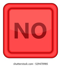 No red square label icon. Cartoon illustration of no red square label vector icon for web