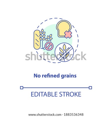 No refined grains concept icon. Organic food planing. Healthy eating ideas. Sustainable diet idea thin line illustration. Vector isolated outline RGB color drawing. Editable stroke