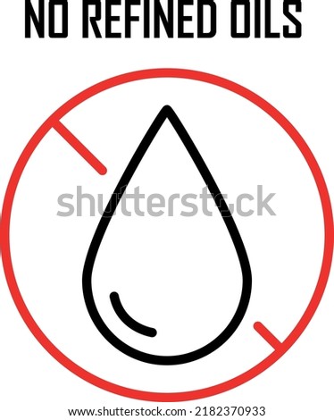 No refined oils flat icon with agency fb font, a vector icon to put on food products