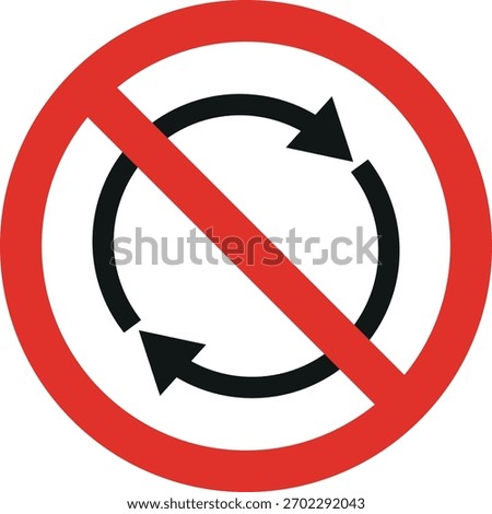 No refresh sign . No rotation sign . No repeat icon . Vector illustration