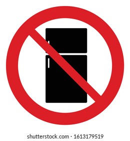 no Refrigerator icon Do not freeze prohibited sign. 