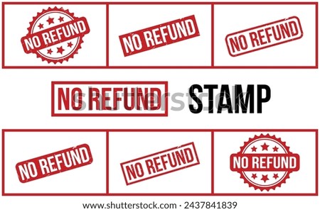 No Refund Rubber Stamp Set Vector