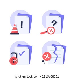 No Result Data, Document Or File Not Found Concept Illustration Flat Design