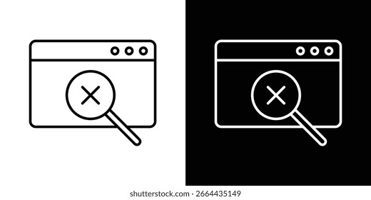 Icono de ningún resultado en Formas de línea, Ilustración vectorial de diseño de línea delgada