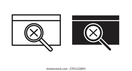 No result icon vector glyph flat and trendy stroke line pack