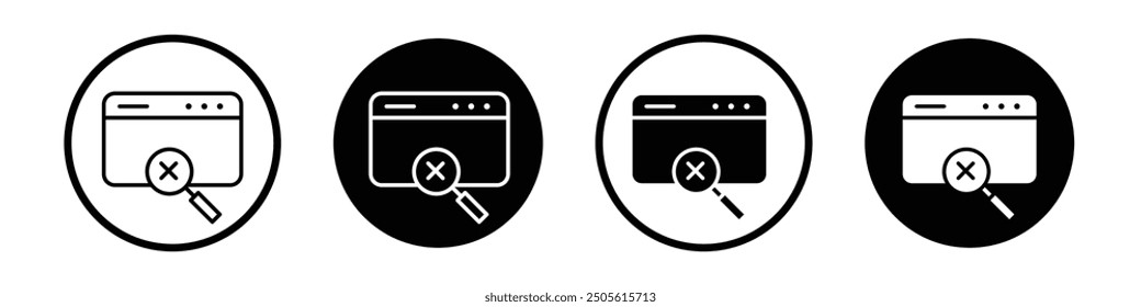 No hay resultado conjunto de iconos de Vector negro relleno y estilo delineado.