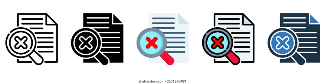 No Results Icon Multiple Style Vector Illustration
