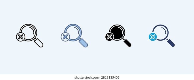 No Results Multiple Icon Illustration Vector