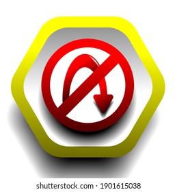 no rewind sign icon with new style for web