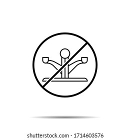 No Ride, carousel icon. Simple thin line, outline vector of amusement ban, prohibition, embargo, interdict, forbiddance icons for ui and ux, website or mobile application