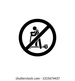 No ride a scooter sign icon. Simple glyph, flat vector element of ban, prohibition, forbid icons set for UI and UX, website or mobile application