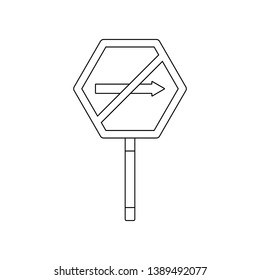 No right colored icon. Element of road signs and junctions for mobile concept and web apps icon. Outline, thin line icon for website design and development, app development