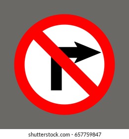 No Right Turn Road Signs United Stock Vector (Royalty Free) 657759847 ...