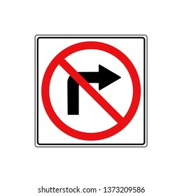No Right Turn Sign