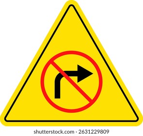 No right turn sign. prohibitory traffic signs. red crossed out circle symbol.  driving navigation icons. arrow pointing to the right. Turning right prohibited
